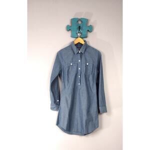 Patagonia Womens Shirt Dress Size US 8 M Tunic Organic Cotton Chambray Denim
